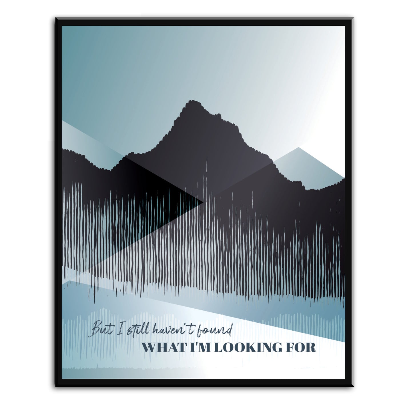 But I Still Haven't Found what I'm Looking For - by U2 - Song Lyrics Wall Art Retro Music Print