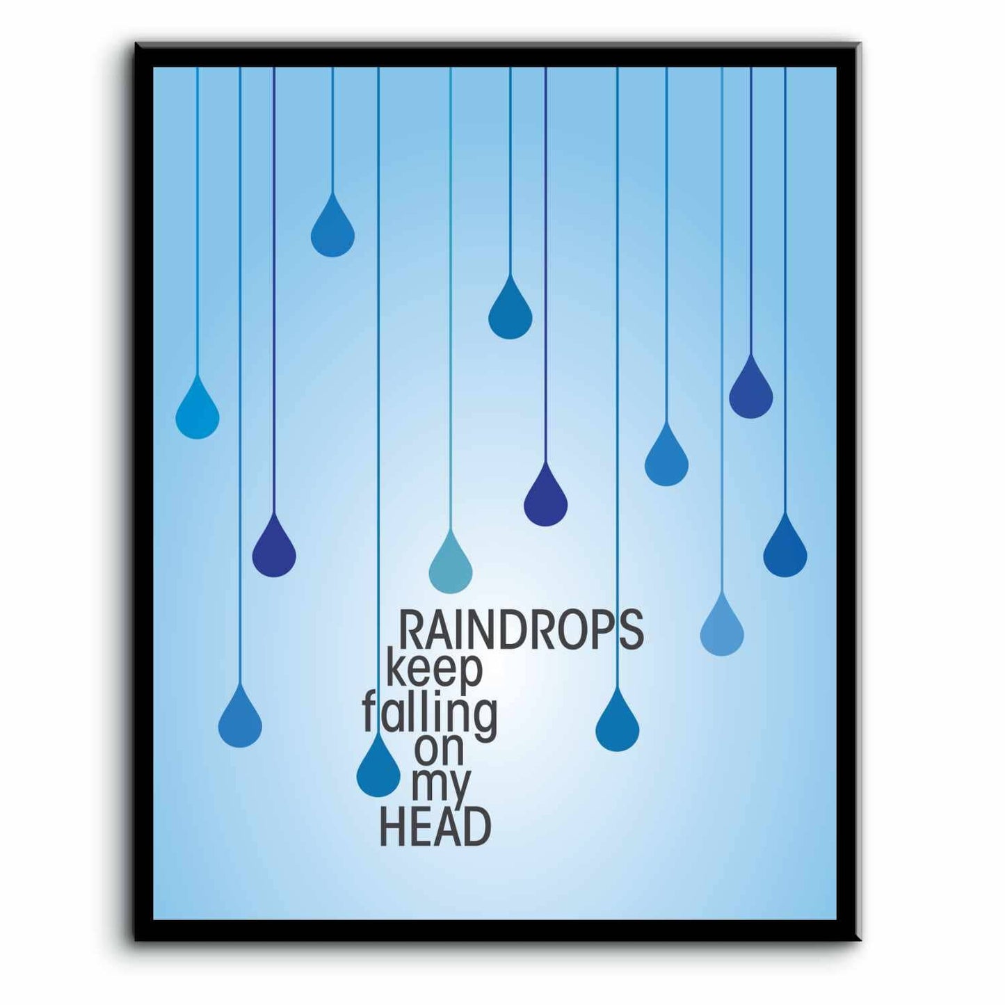 Raindrops Keep Falling on My Head by BJ Thomas - 70s Music Song Lyrics Art Song Lyrics Art 8x10 Plaque Mount 
