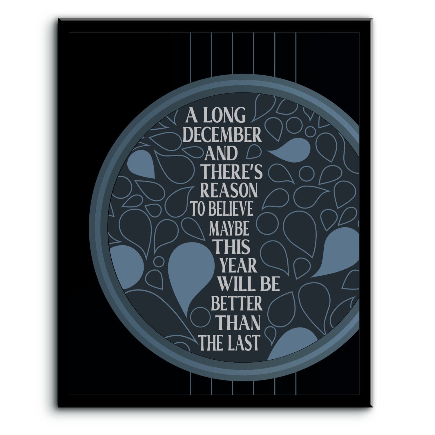 A Long December by the Counting Crows - Song Lyric Print Song Lyrics Art Song Lyrics Art 8x10 Plaque Mount 