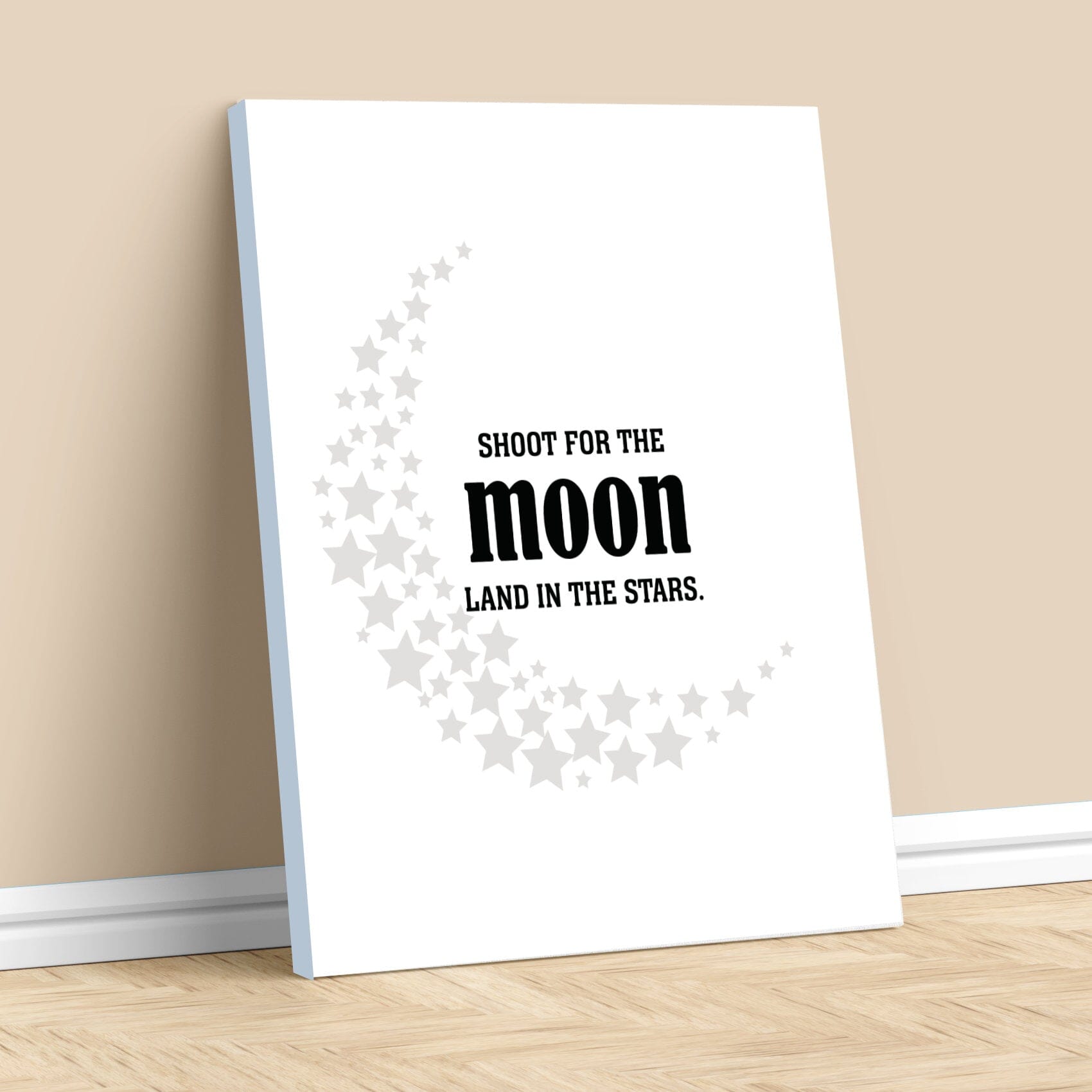 Shoot for the Moon, Land in the Stars - Wise and Witty Print Wise and Wiseass Quotes Song Lyrics Art 11x14 Canvas Wrap 