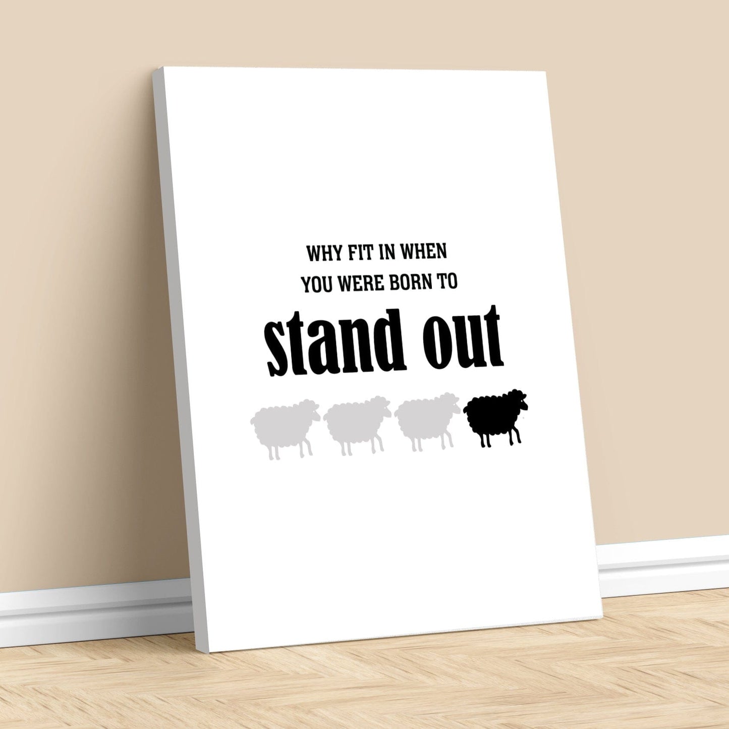 Why Fit in When You Were Born to Stand Out - Wise and Witty Print Wise and Wiseass Quotes Song Lyrics Art 11x14 Canvas Wrap 