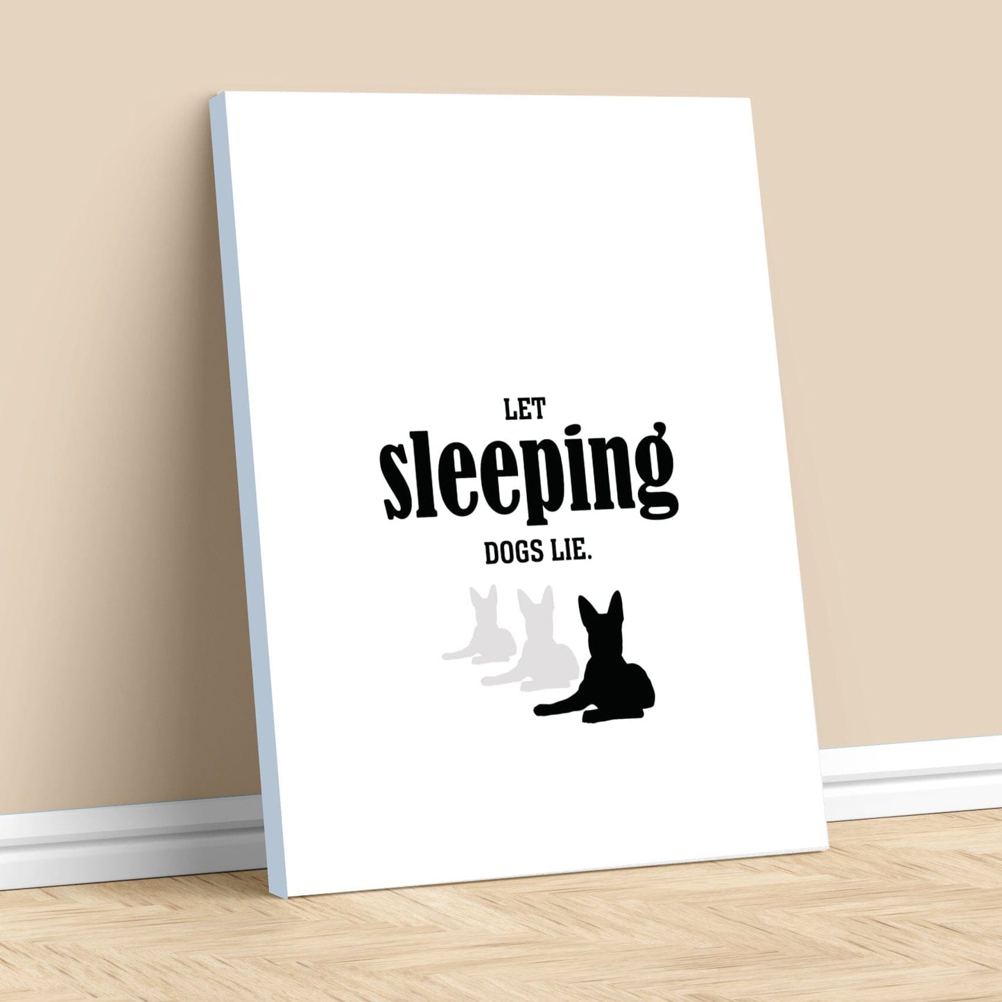 Let Sleeping Dogs Lie - Funny Wise and Witty Quote Wall Print Wise and Wiseass Quotes Song Lyrics Art 11x14 Canvas Wrap 