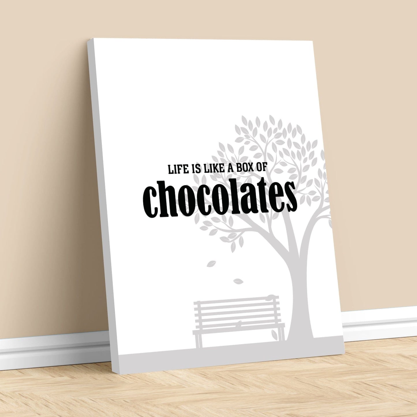 Life is Like a Box of Chocolates - Wise and Witty Quote Art Wise and Wiseass Quotes Song Lyrics Art 11x14 Canvas Wrap 