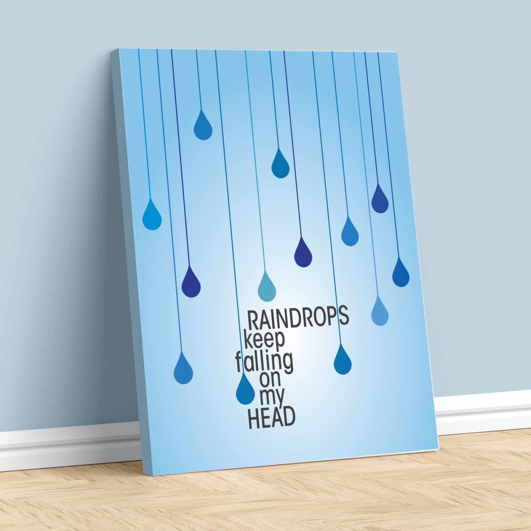 Raindrops Keep Falling on My Head by BJ Thomas - 70s Music Song Lyrics Art Song Lyrics Art 11x14 Canvas Wrap 