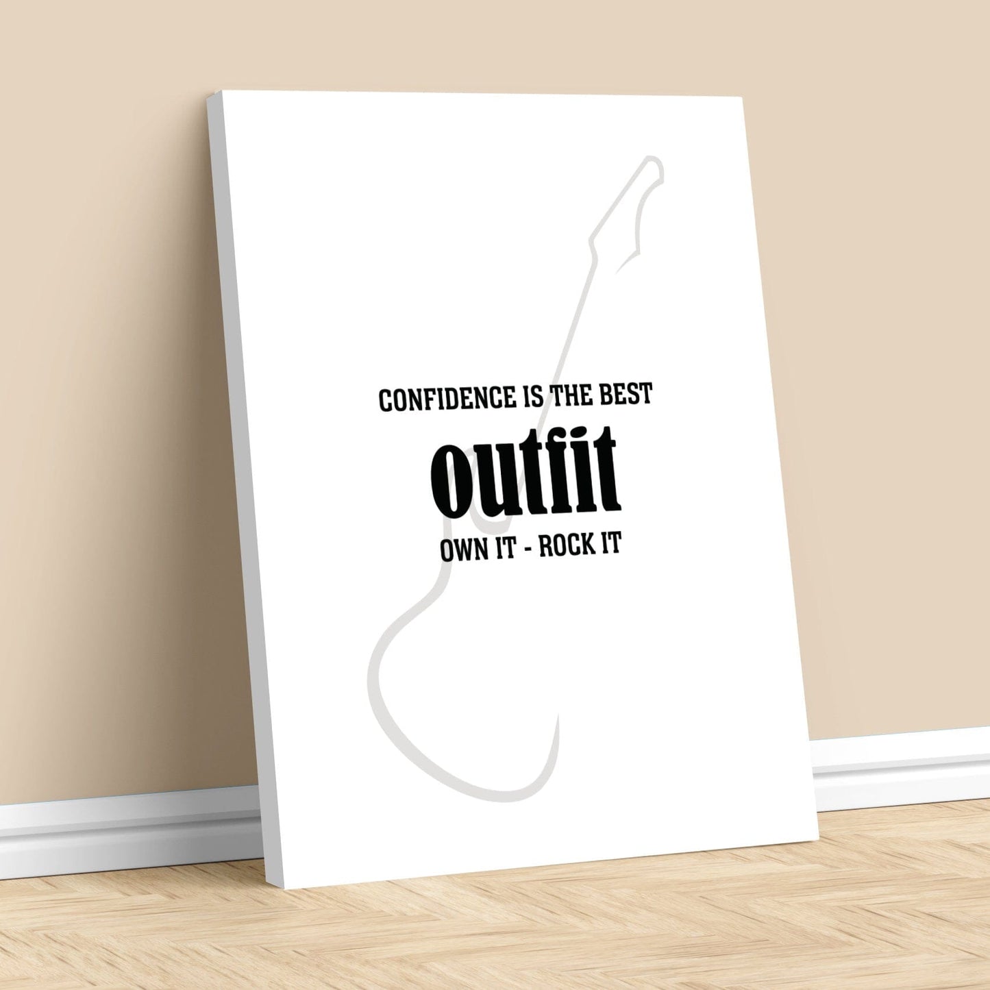 Wise & Witty Art - Confidence is the Best Outfit Own It Rock It Wise and Wiseass Quotes Song Lyrics Art 11x14 Canvas Wrap 