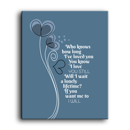 I Will by the Beatles - Song Lyrics Art Wedding Music Print