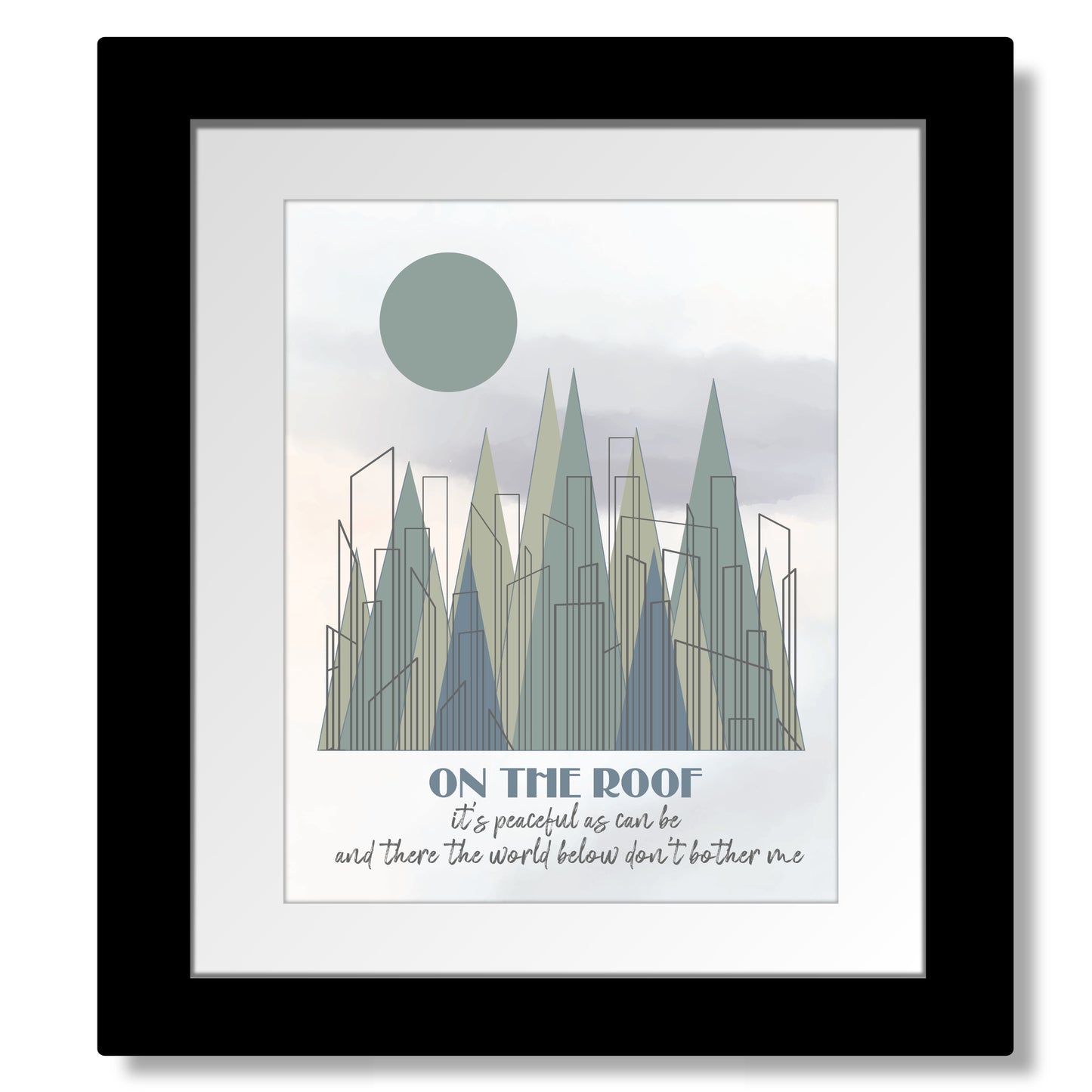 Up on the Roof by Carole King - Song Lyric Inspired  Wall Pop Music Art