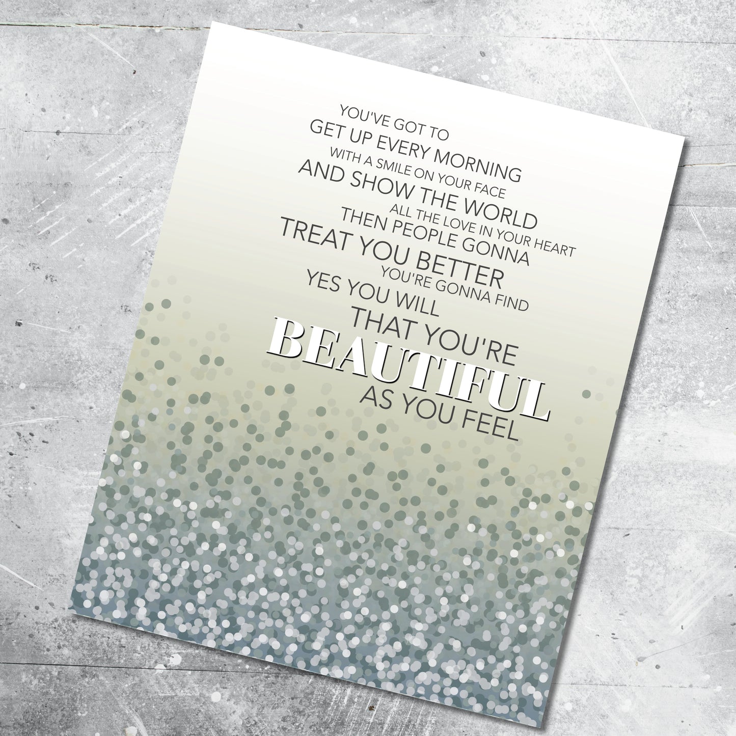 Beautiful by Carole King - 70s Love Song Lyrics Art Print