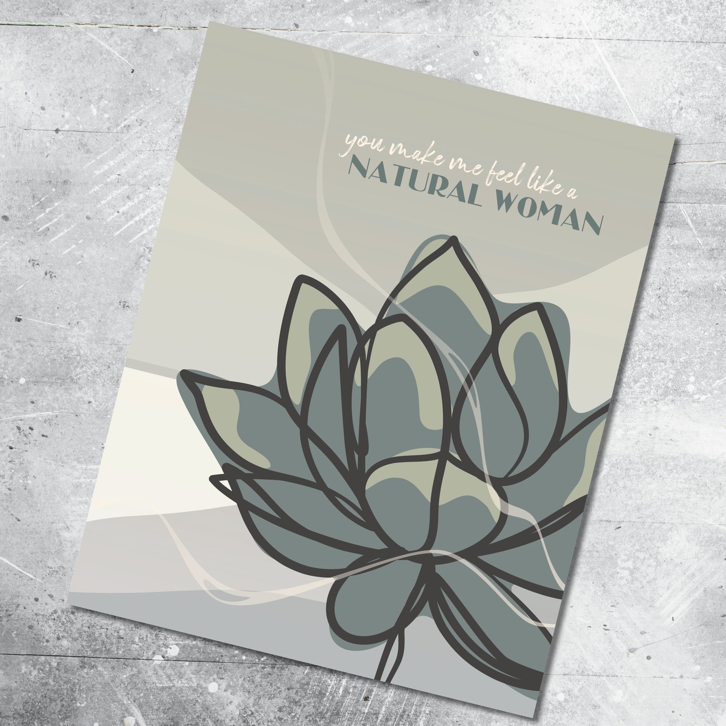 Natural Woman by Carole King - Song Lyric Soft Rock Inspired Art