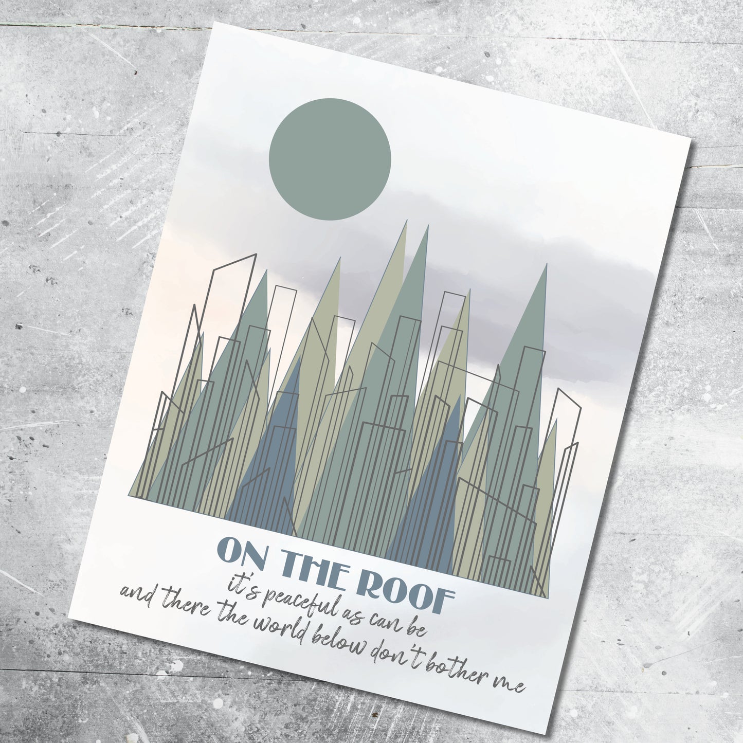 Up on the Roof by Carole King - Song Lyric Inspired  Wall Pop Music Art