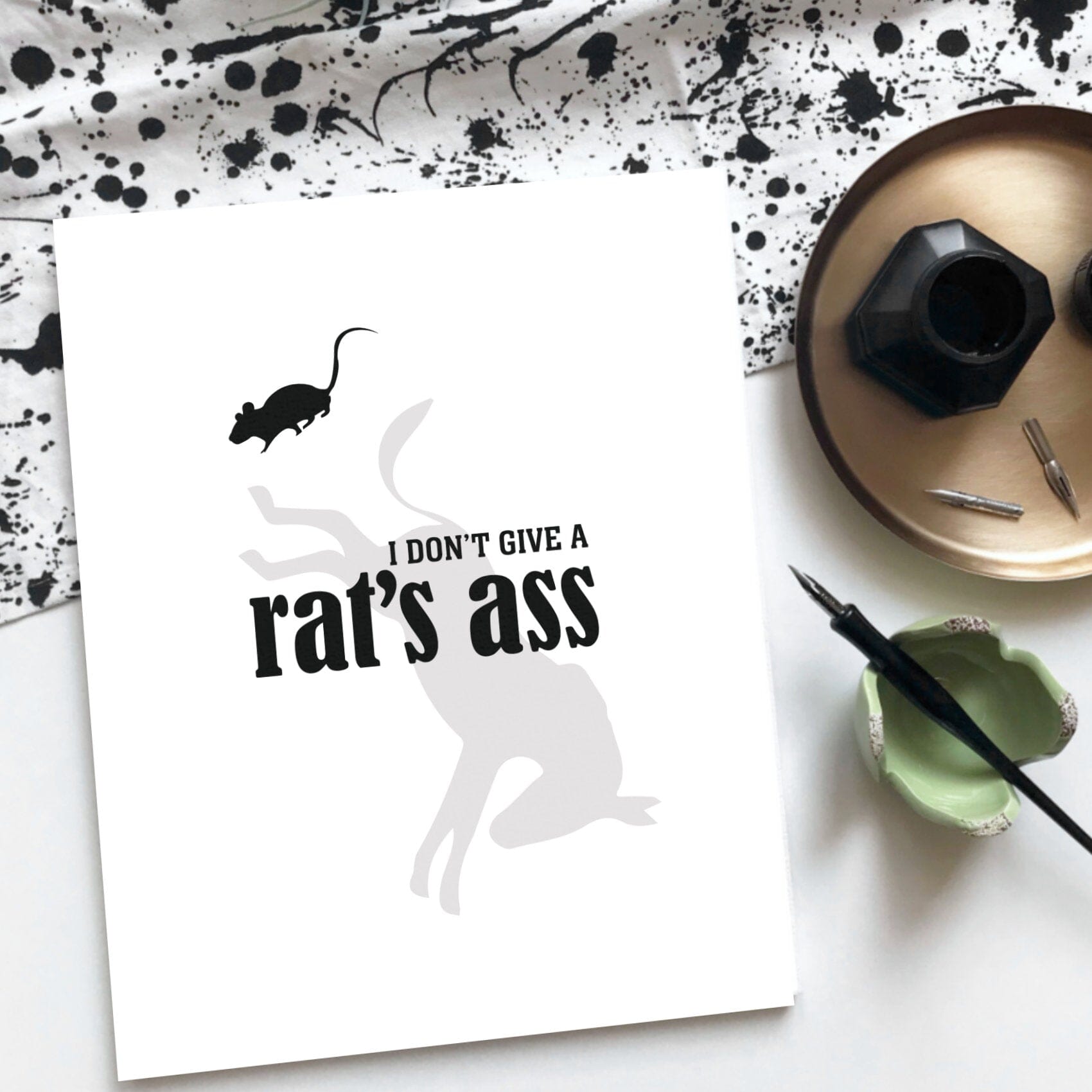 I Don't Give a Rat's Ass - Wise and Witty Sarcastic Print Wise and Wiseass Quotes Song Lyrics Art 8x10 Unframed Print 