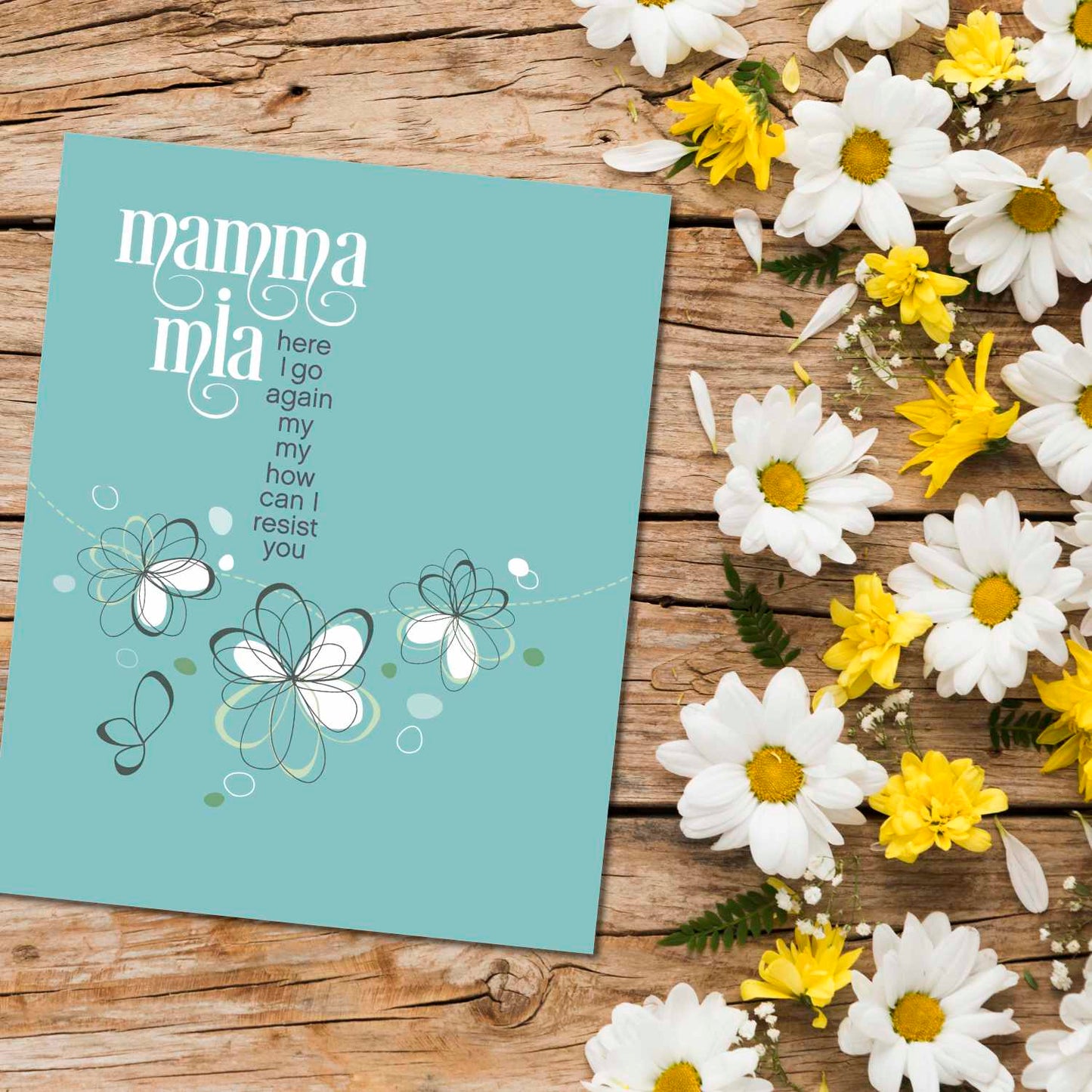 Mamma Mia by ABBA - Song Lyric Pop Music Wall Art Print Song Lyrics Art Song Lyrics Art 8x10 Unframed Print 