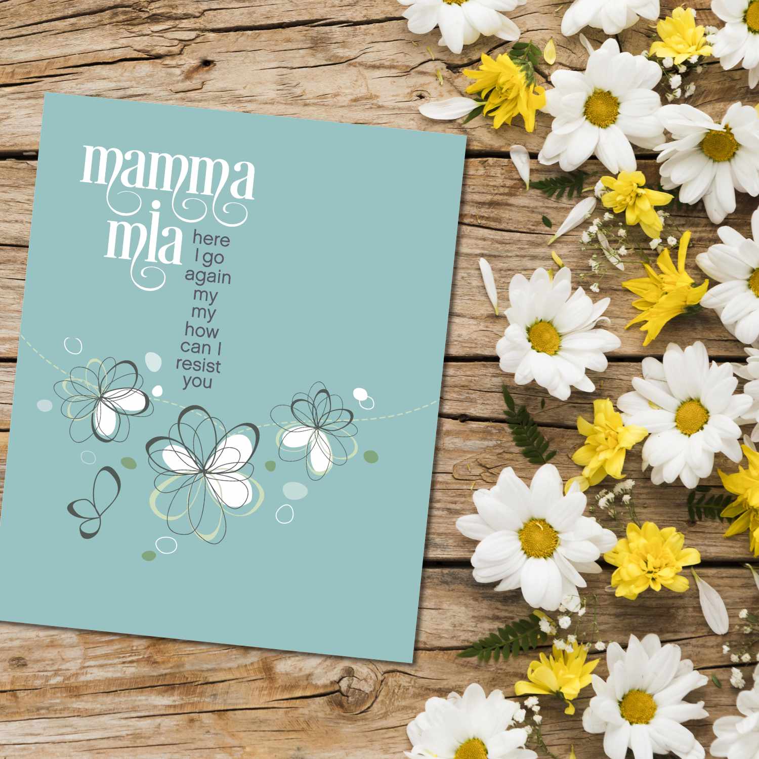 Mamma Mia by ABBA - Song Lyric Pop Music Wall Art Print Song Lyrics Art Song Lyrics Art 8x10 Unframed Print 