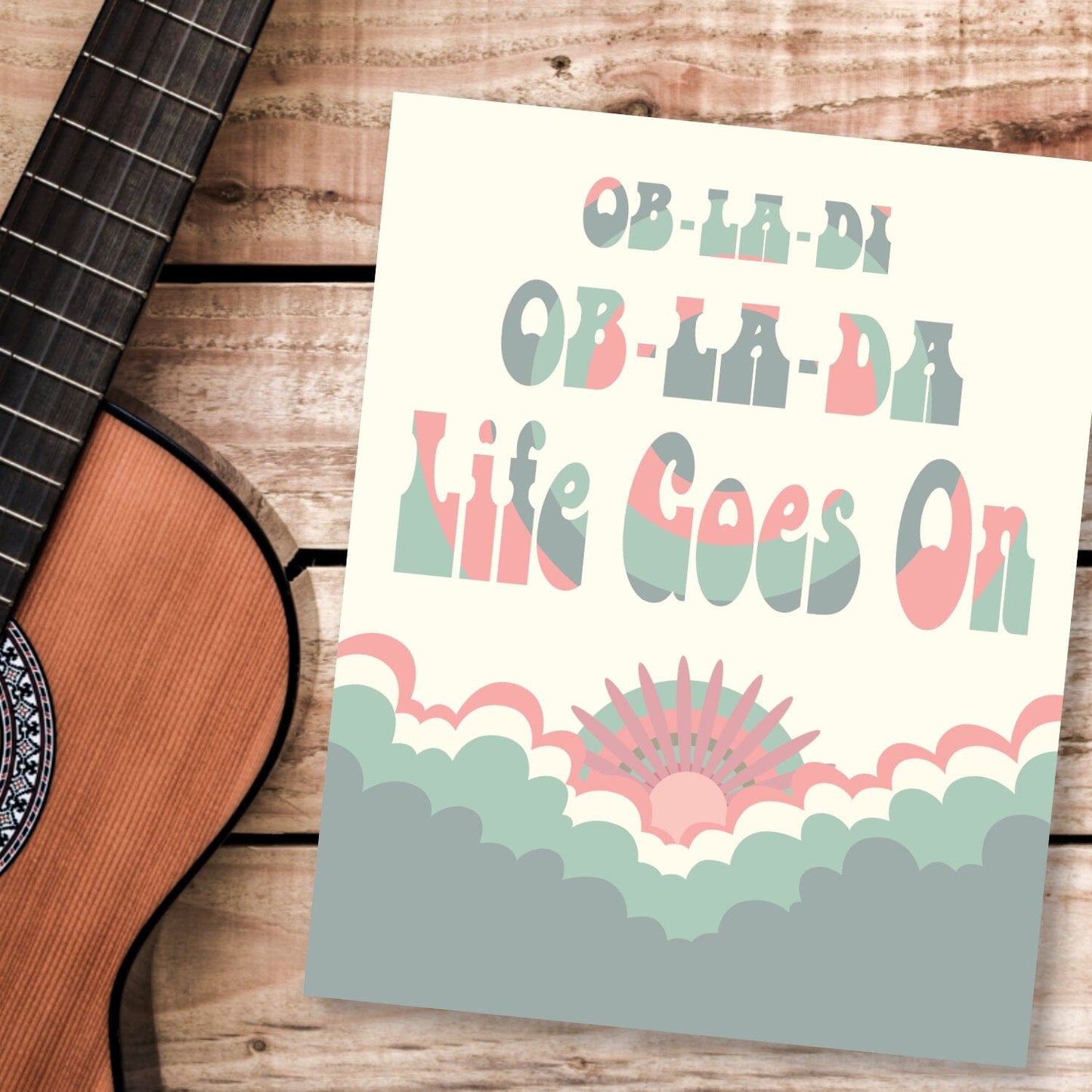 Ob-La-Di Ob-La-Da by the Beatles - Song Lyrics Music Print Song Lyrics Art Song Lyrics Art 8x10 Unframed Print 