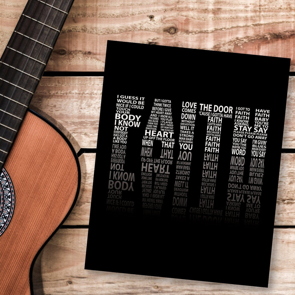 Faith by George Michael - 80s Song Lyric Art Poster Print