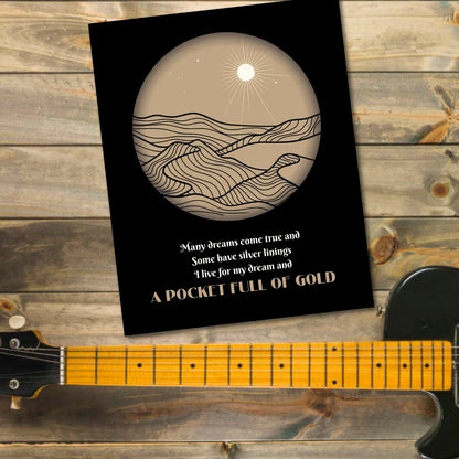 Over the Hills and Far Away by Led Zeppelin - Rock Music Art Song Lyrics Art Song Lyrics Art 8x10 Unframed Print 