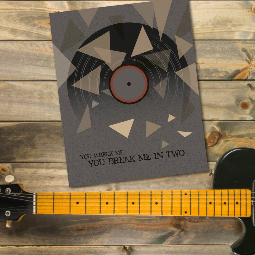 You Wreck me by Tom Petty - Song Lyrics Art Poster Print