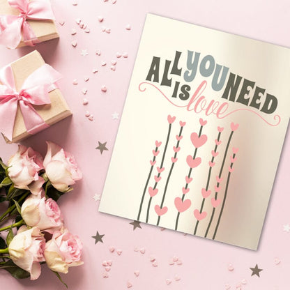 All You Need is Love by the Beatles - Song Lyric Art Print Song Lyrics Art Song Lyrics Art 8x10 Unframed Print 