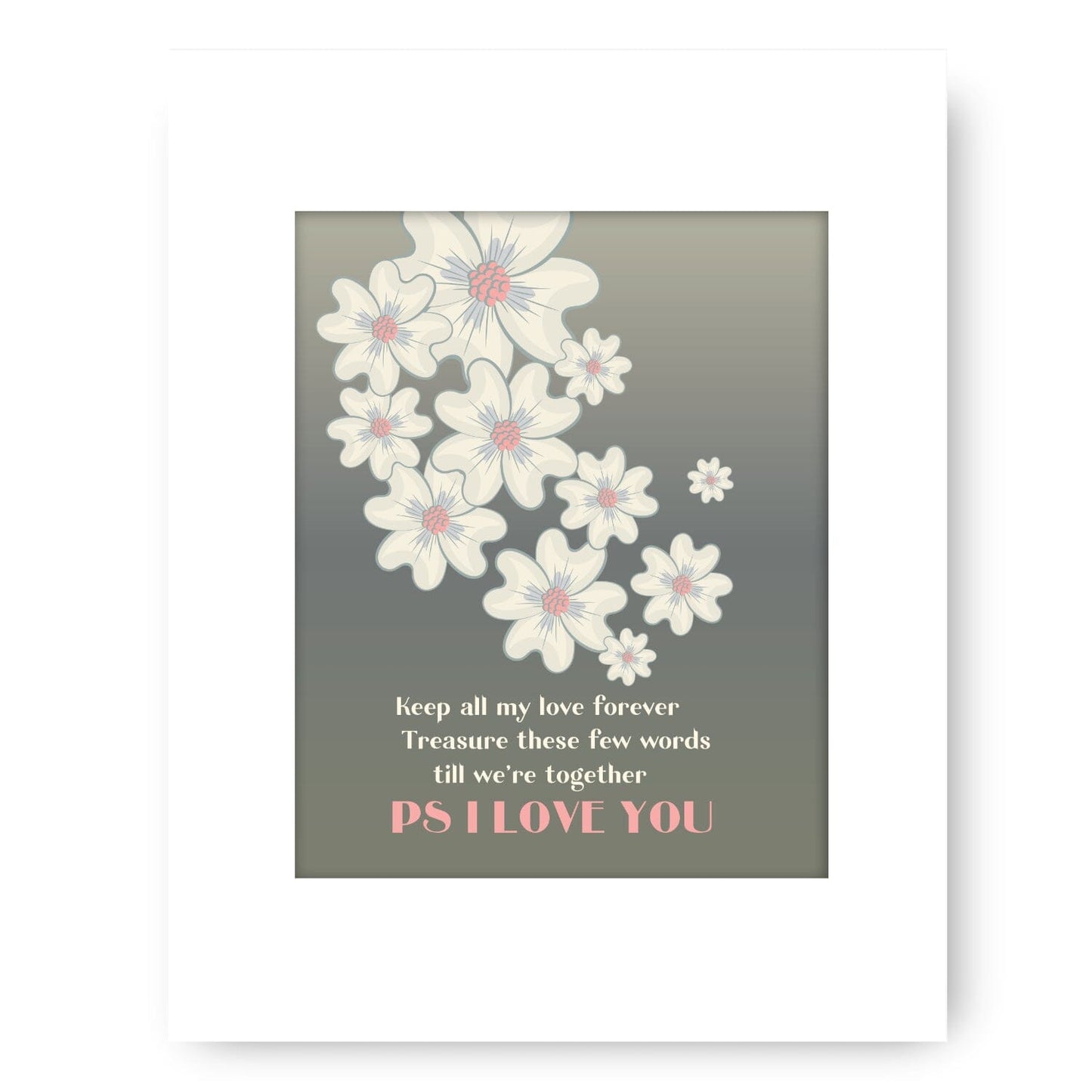 PS I Love You by Beatles - Music Memorabilia Love Song Art Song Lyrics Art Song Lyrics Art 8x10 White Matted Print 