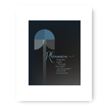 Rhiannon by Fleetwood Mac - Song Lyrics Rock Music Print Song Lyrics Art Song Lyrics Art 8x10 White Matted Print 