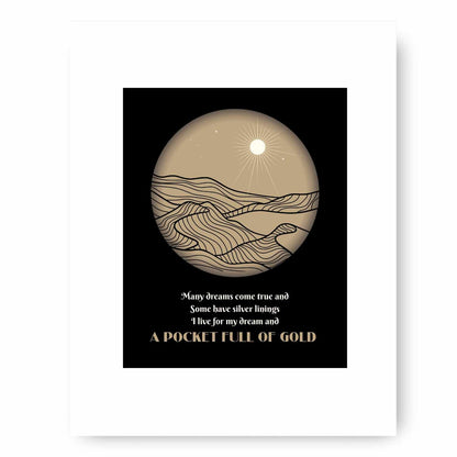 Over the Hills and Far Away by Led Zeppelin - Rock Music Art Song Lyrics Art Song Lyrics Art 8x10 White Matted Print 