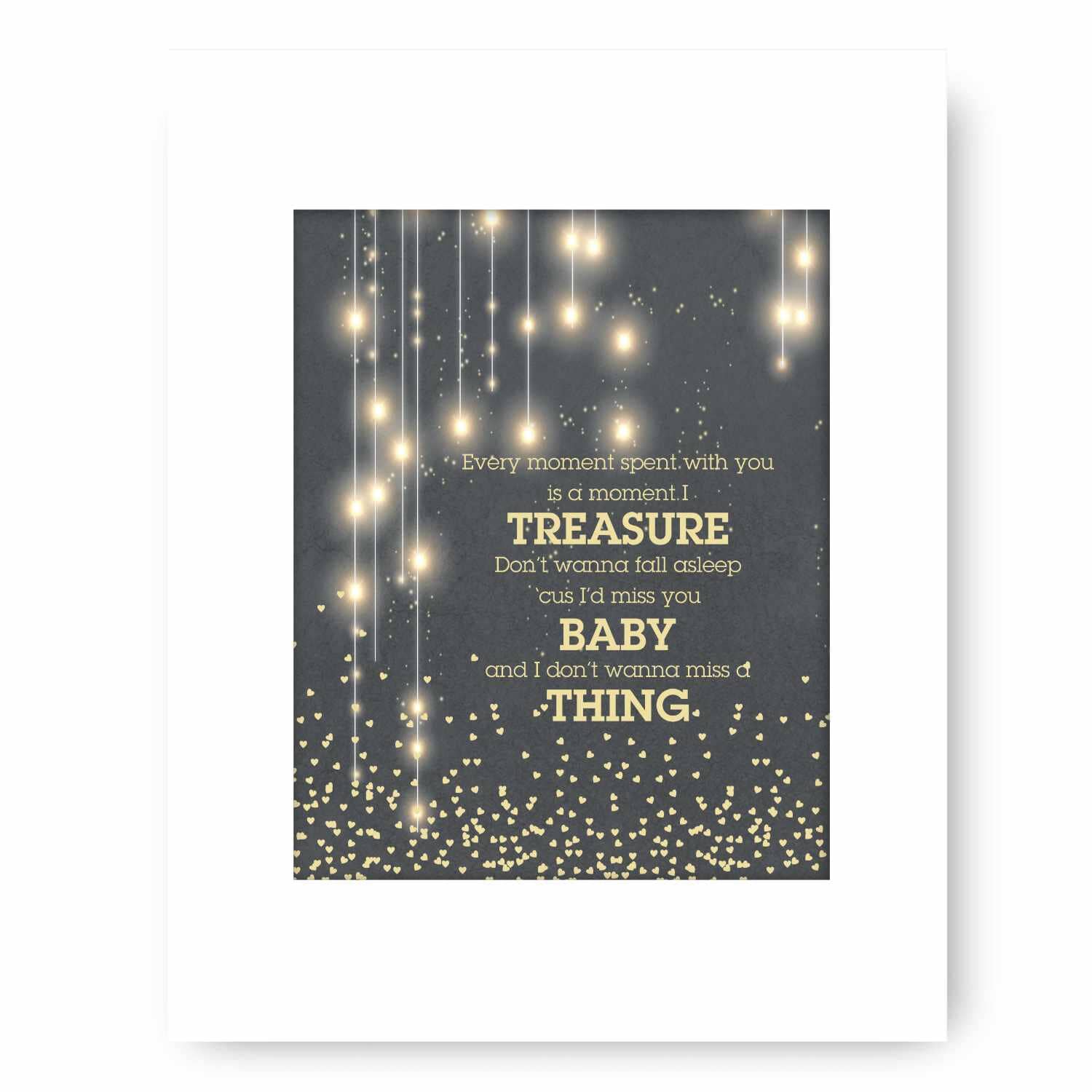 Don't Want to Miss a Thing by Aerosmith - Music Lyric Art Song Lyrics Art Song Lyrics Art 8x10 White Matted Print 