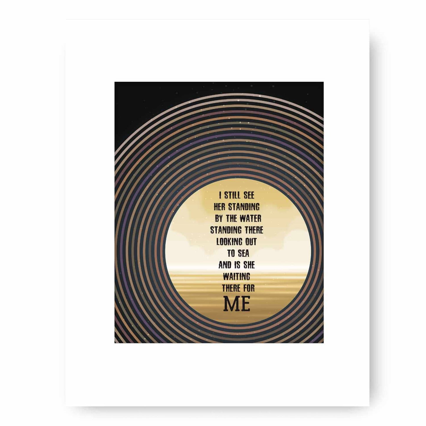 Galveston by Glen Campbell - Country Rock Music Art Print Song Lyrics Art Song Lyrics Art 8x10 White Matted Unframed Print 