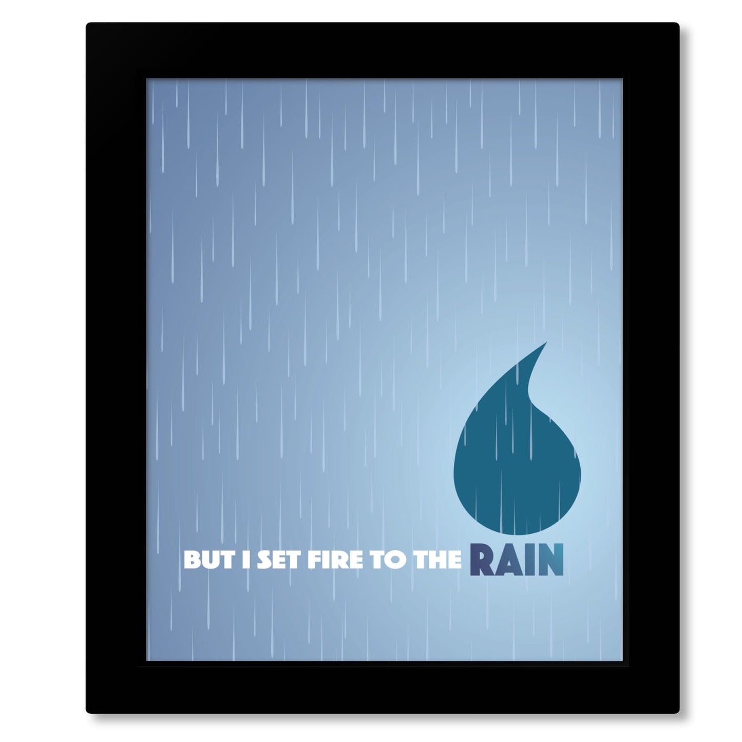 Set Fire to the Rain Adele - Song Lyric Pop Music Print Song Lyrics Art Song Lyrics Art 8x10 Framed Print - no Mat 
