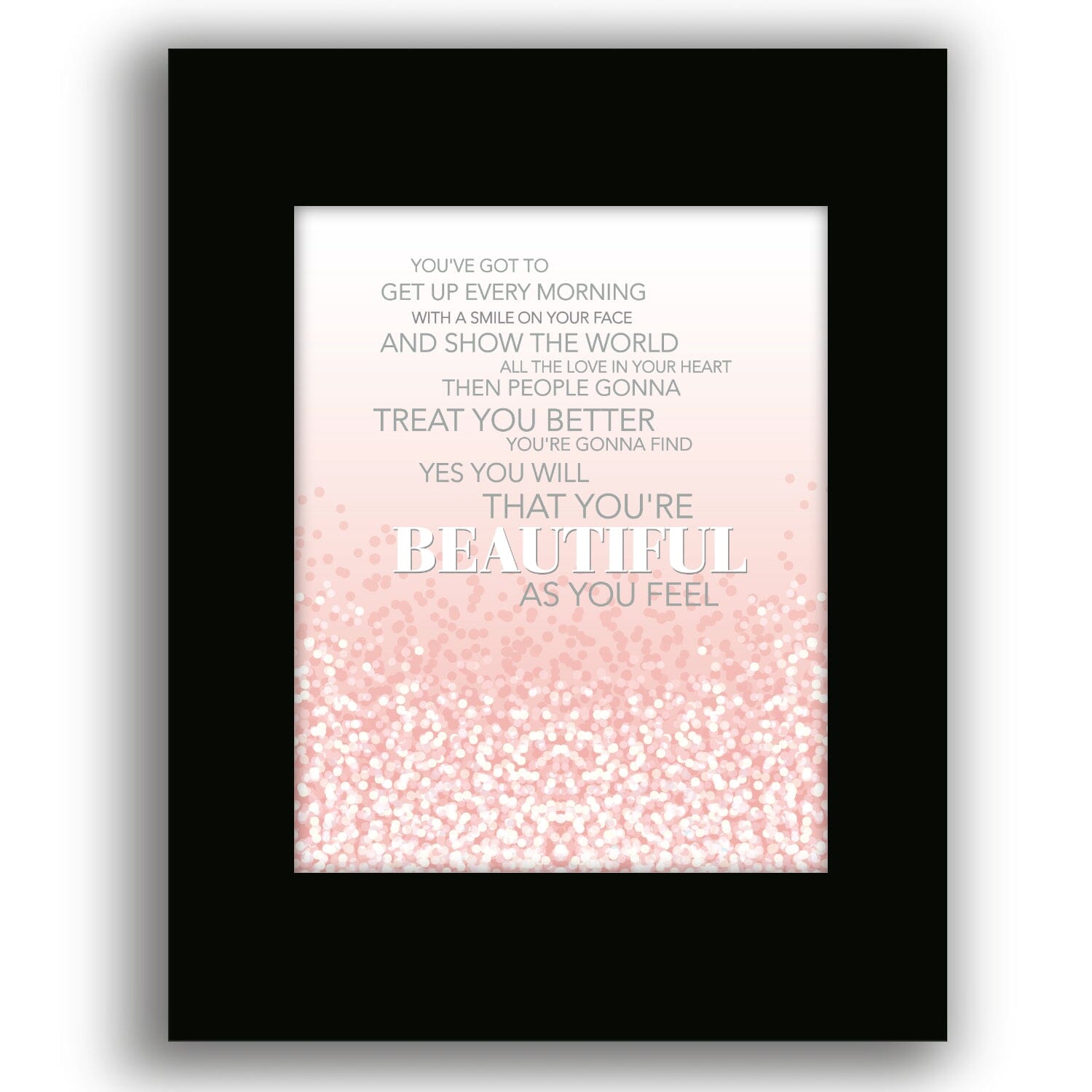 Beautiful by Carole King - 70s Love Song Lyrics Art Print Song Lyrics Art Song Lyrics Art 8x10 Black Matted Print 