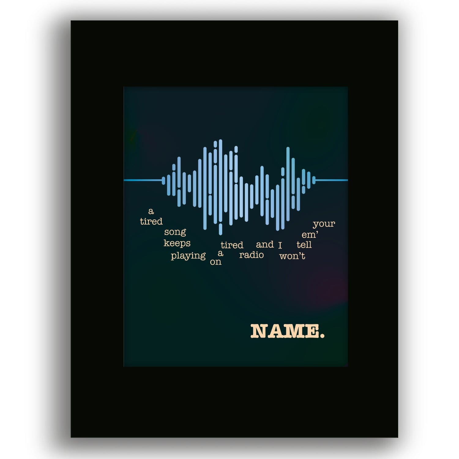 Name by Goo Goo Dolls - Pop Music Song Lyrics Art Poster Song Lyrics Art Song Lyrics Art 8x10 Black Matted Print 