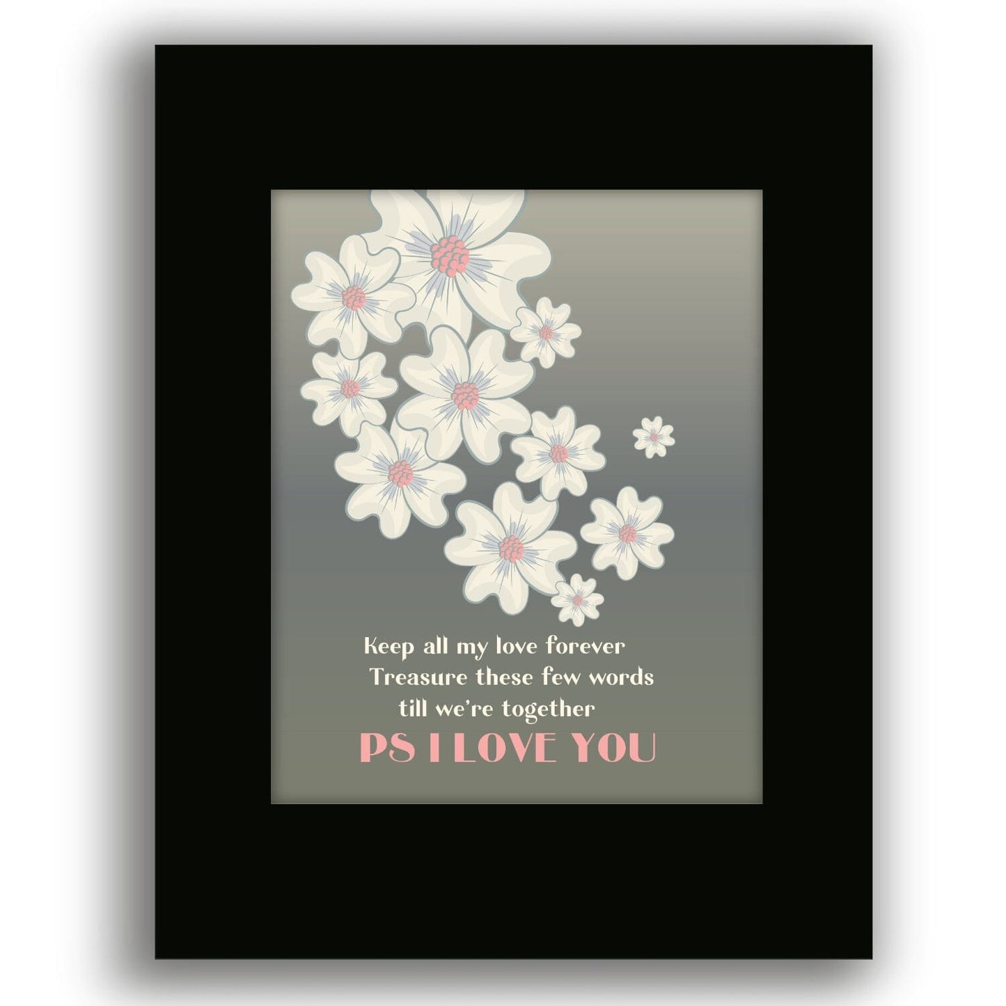 PS I Love You by Beatles - Music Memorabilia Love Song Art Song Lyrics Art Song Lyrics Art 8x10 Black Matted Print 