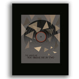You Wreck me by Tom Petty - Song Lyrics Art Poster Print