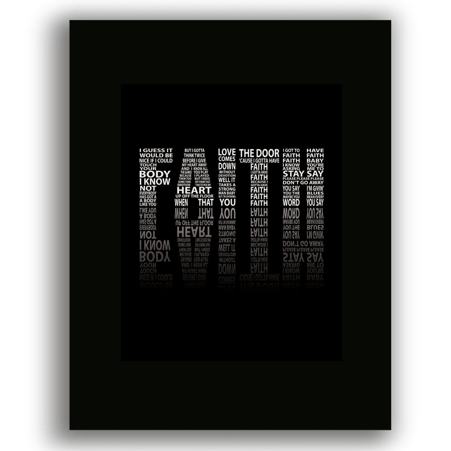 Faith by George Michael - 80s Song Lyric Art Poster Print Song Lyrics Art Song Lyrics Art 8x10 Black Matted Print 