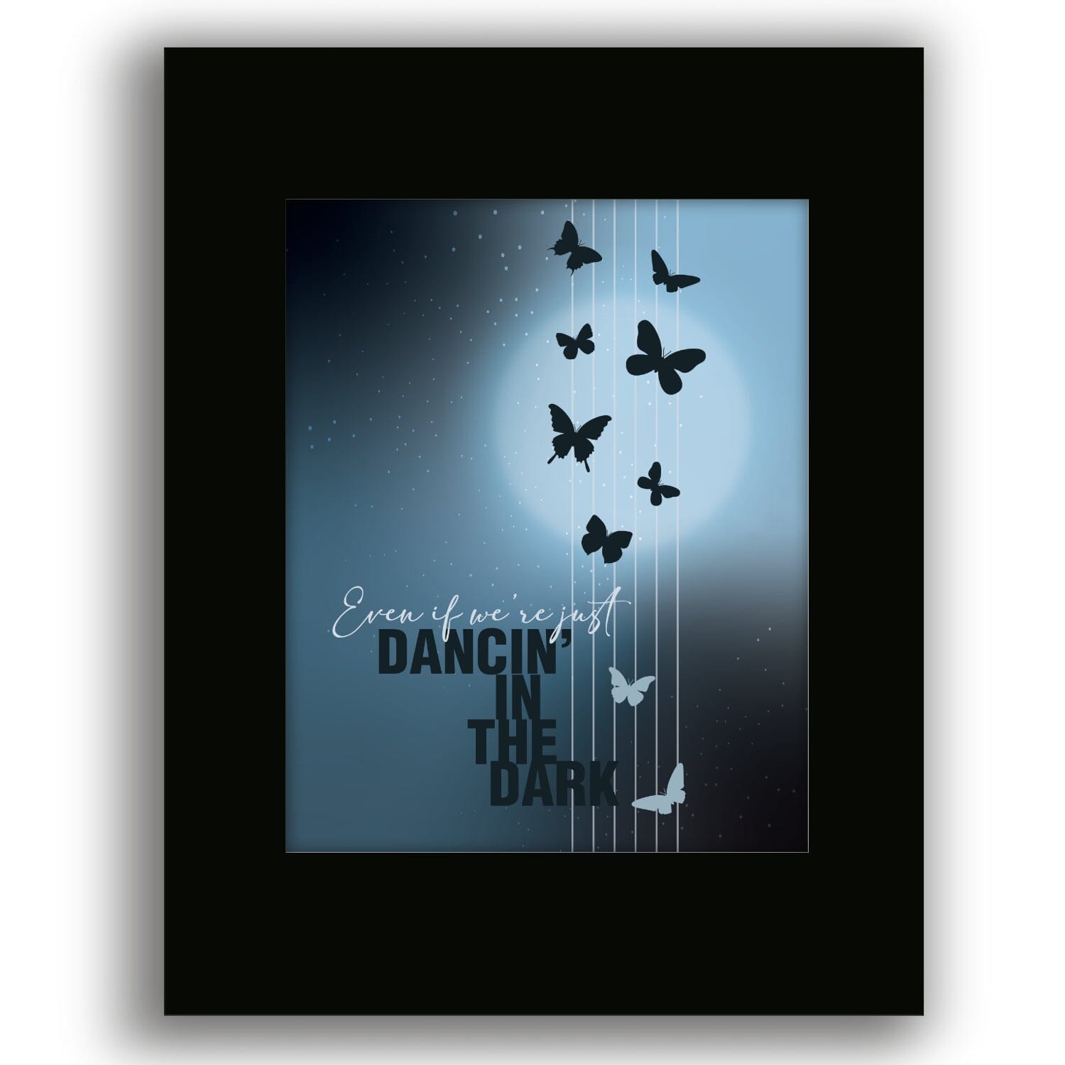 Dancin' in the Dark by Bruce Springsteen - Rock Music Art Song Lyrics Art Song Lyrics Art 8x10 Black Matted Print 