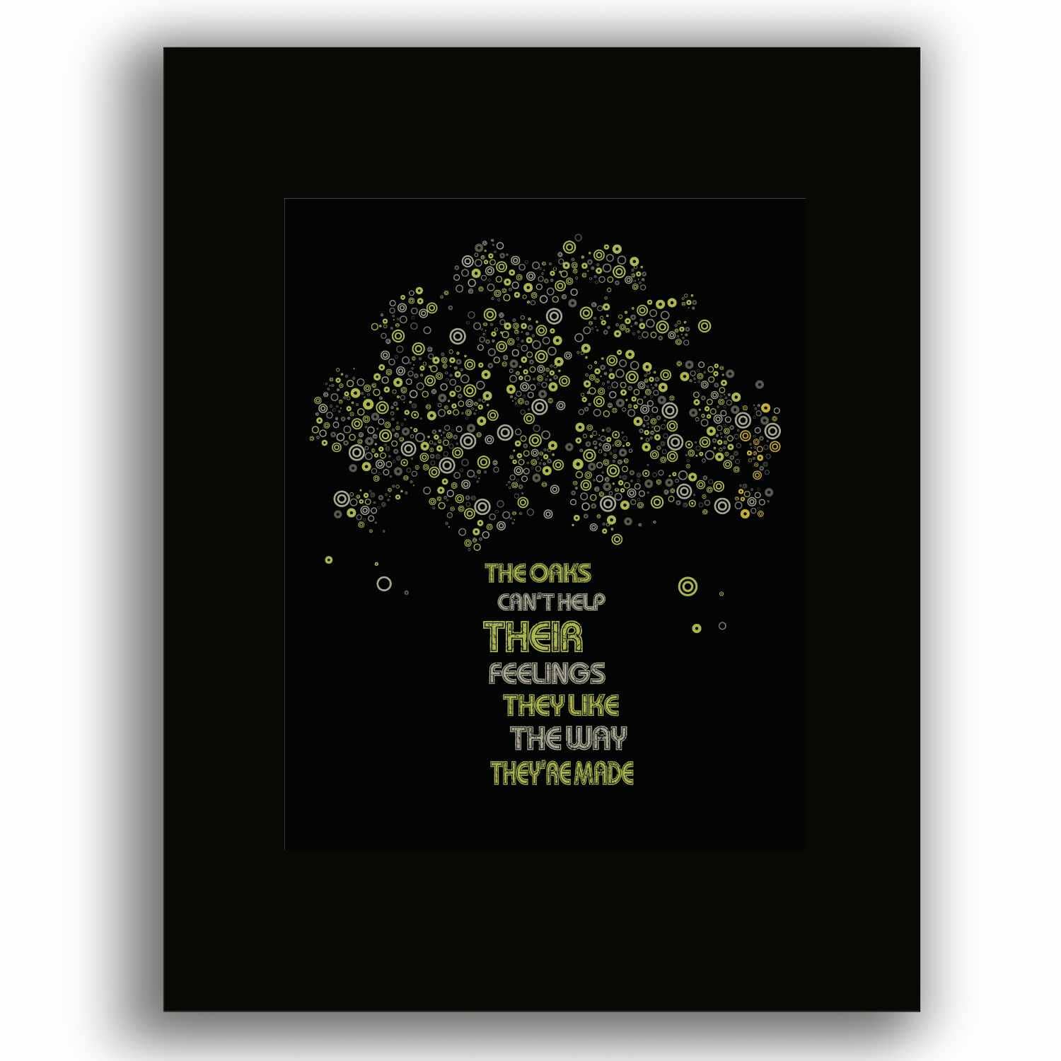 The Trees by Rush - Lyric Inspired Song Art Rock Music Print Song Lyrics Art Song Lyrics Art 8x10 Black Matted Print 