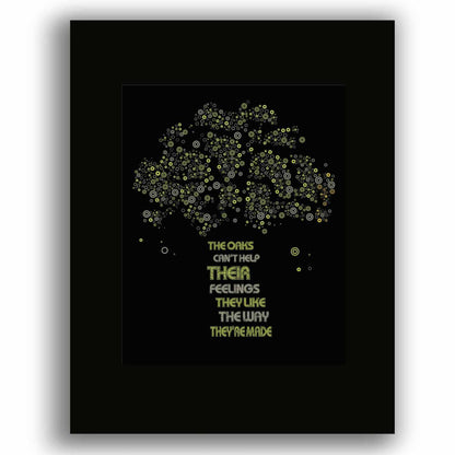The Trees by Rush - Lyric Inspired Song Art Rock Music Print Song Lyrics Art Song Lyrics Art 8x10 Black Matted Print 
