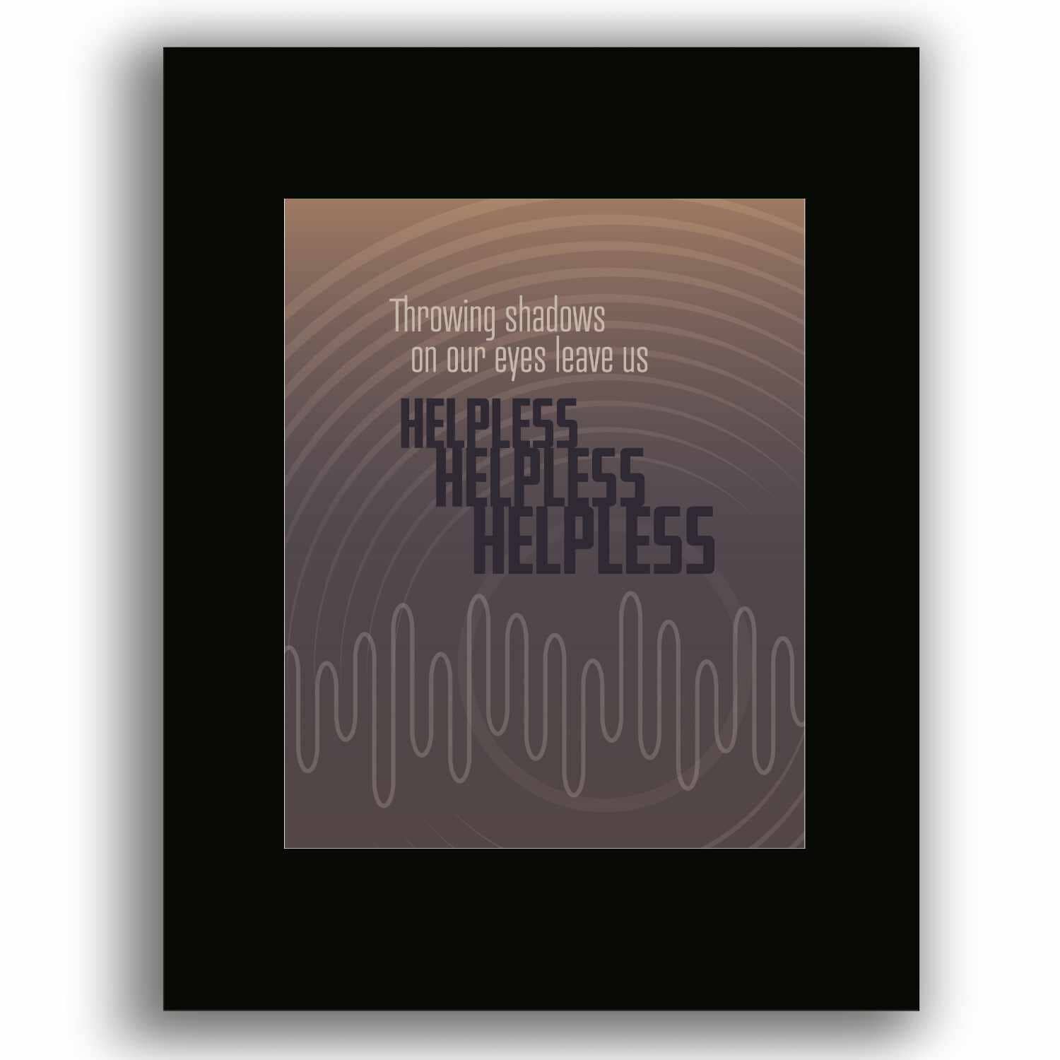 Helpless by Neil Young - Music Gift Song Lyric Wall Decor Song Lyrics Art Song Lyrics Art 8x10 Black Matted Print 