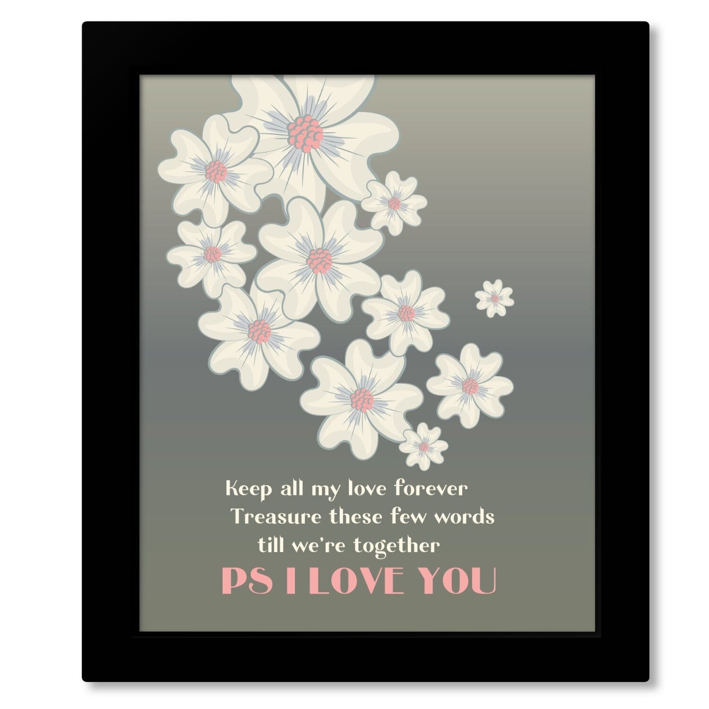 PS I Love You by Beatles - Music Memorabilia Love Song Art Song Lyrics Art Song Lyrics Art 8x10 Framed Print (without mat) 
