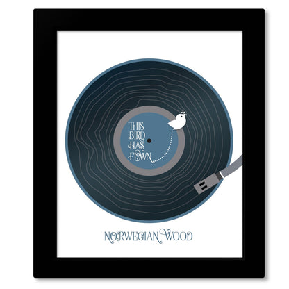 Norwegian Wood by the Beatles - Song Lyric Art Wall Poster Song Lyrics Art Song Lyrics Art 8x10 Framed Print (without mat) 