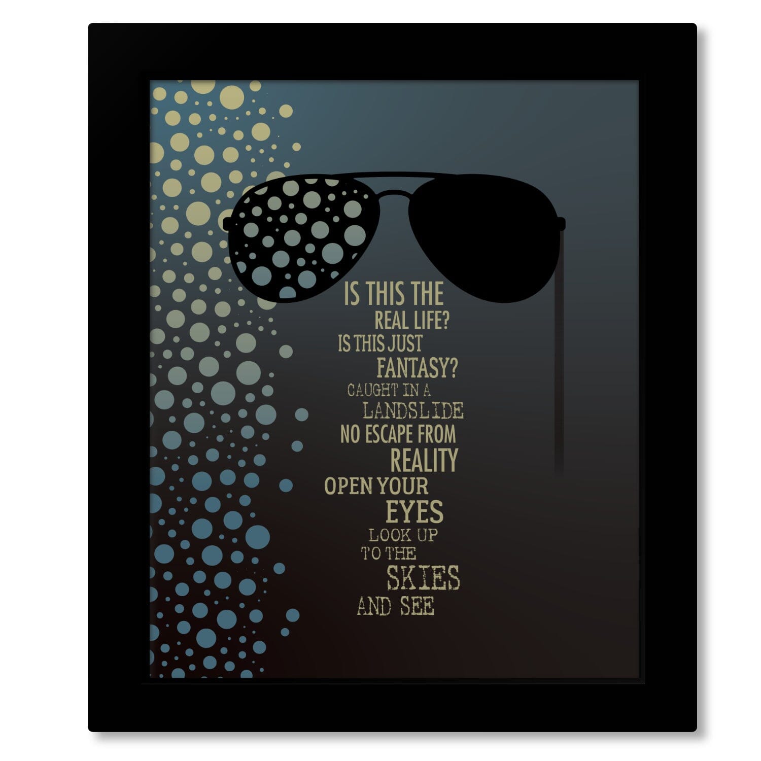 Bohemian Rhapsody by Queen - Music Enthusiast Lyric Art Song Lyrics Art Song Lyrics Art 8x10 Framed Print (without mat) 