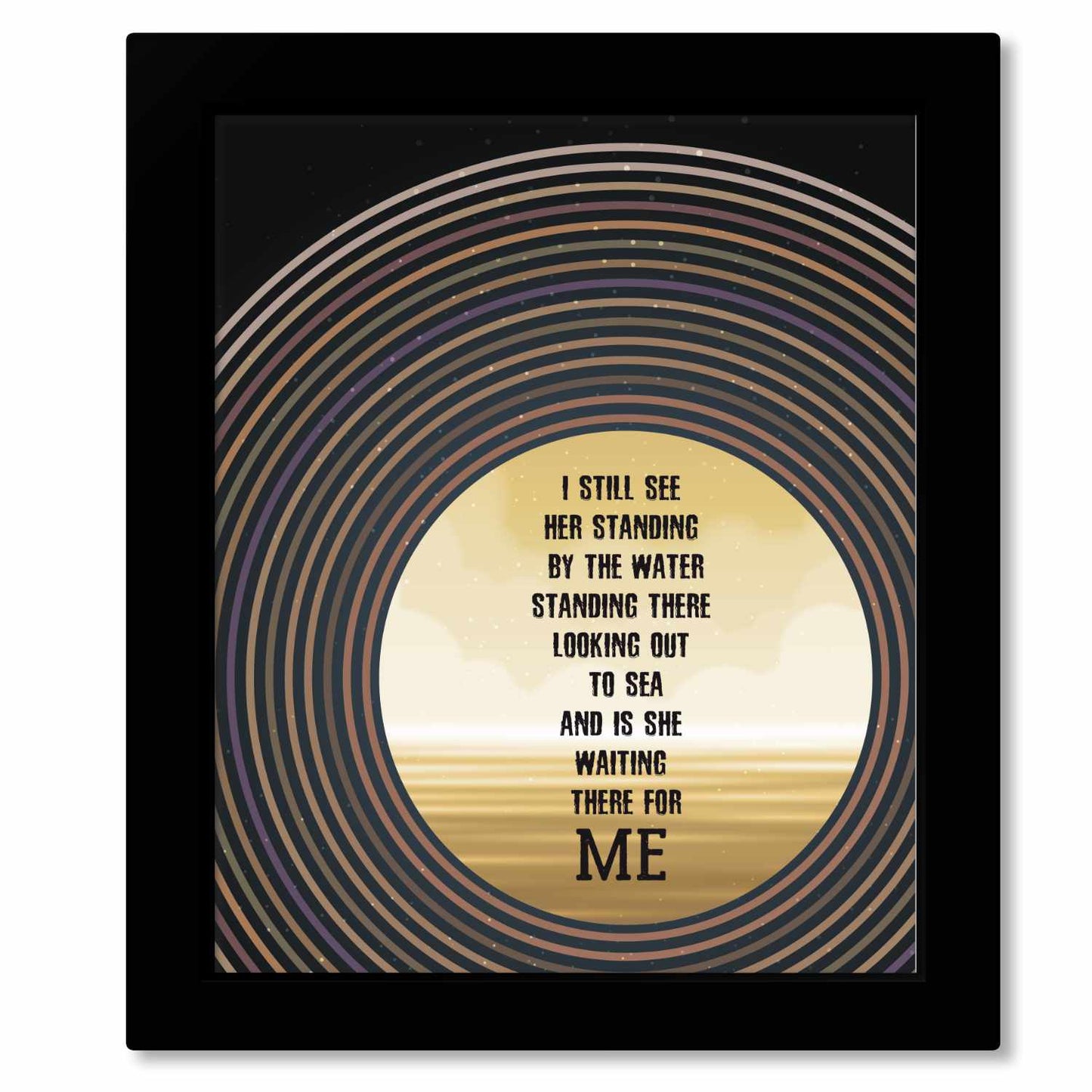 Galveston by Glen Campbell - Country Rock Music Art Print Song Lyrics Art Song Lyrics Art 8x10 Framed Print (without mat) 