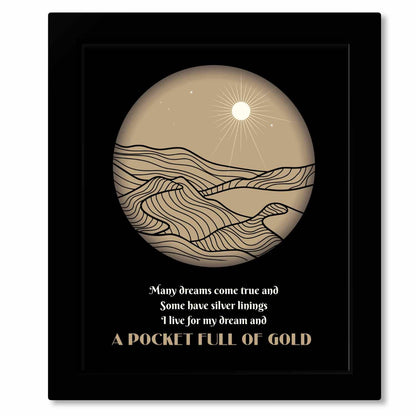 Over the Hills and Far Away by Led Zeppelin - Rock Music Art Song Lyrics Art Song Lyrics Art 8x10 Framed Print (without mat) 