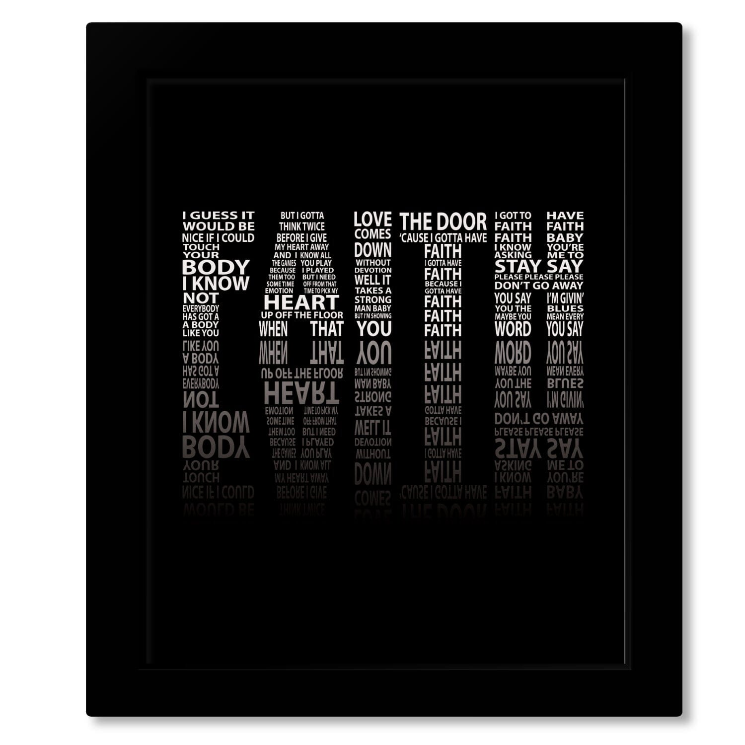 Faith by George Michael - 80s Song Lyric Art Poster Print Song Lyrics Art Song Lyrics Art 8x10 Framed Print (without mat) 