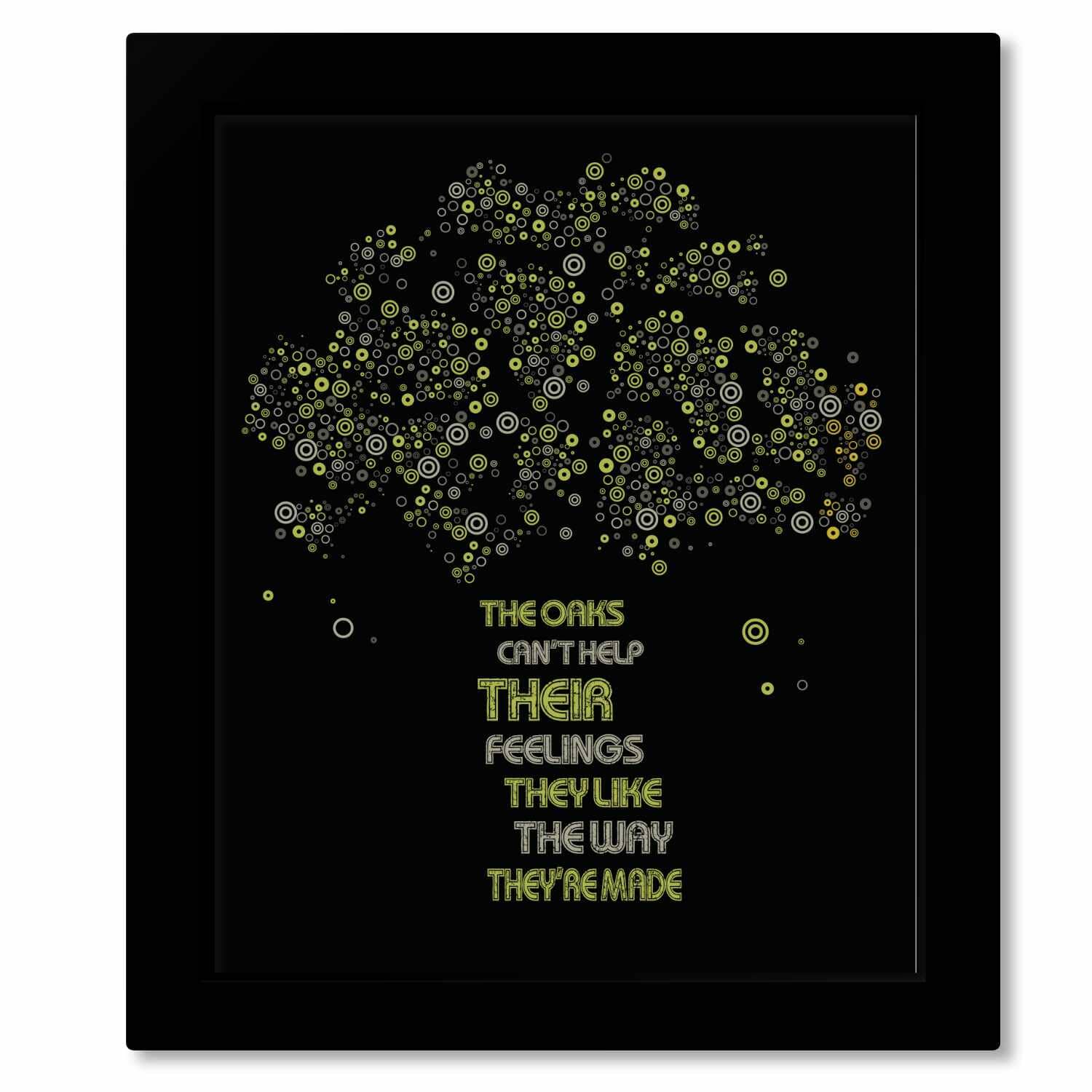 The Trees by Rush - Lyric Inspired Song Art Rock Music Print Song Lyrics Art Song Lyrics Art 8x10 Framed (without mat) Print 