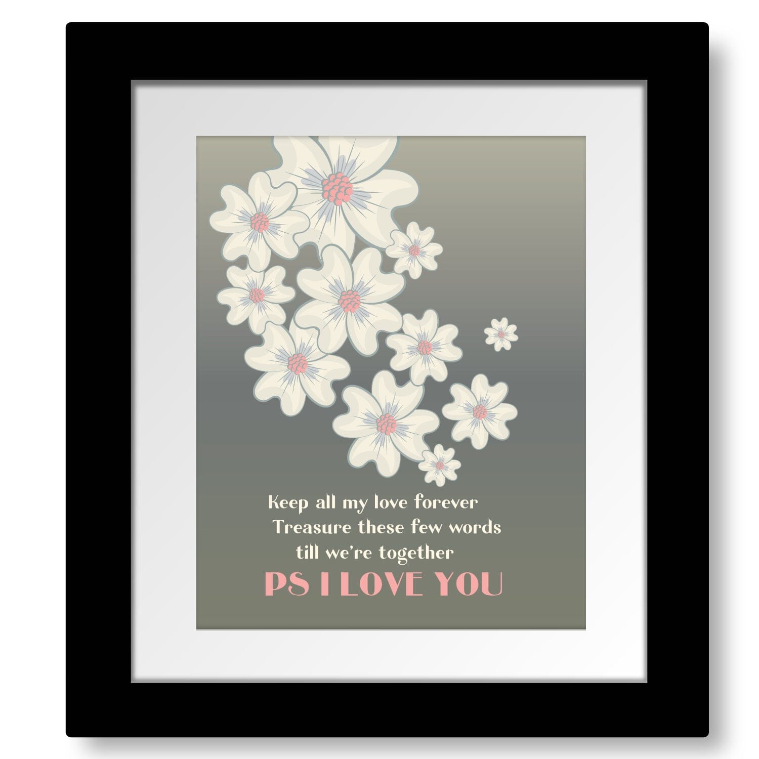 PS I Love You by Beatles - Music Memorabilia Love Song Art Song Lyrics Art Song Lyrics Art 8x10 Matted and Framed Print 
