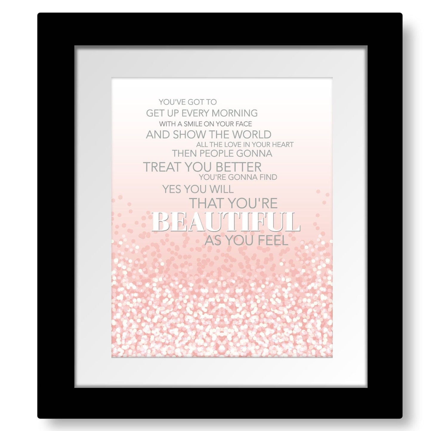 Beautiful by Carole King - 70s Love Song Lyrics Art Print Song Lyrics Art Song Lyrics Art 8x10 Framed and Matted Print 