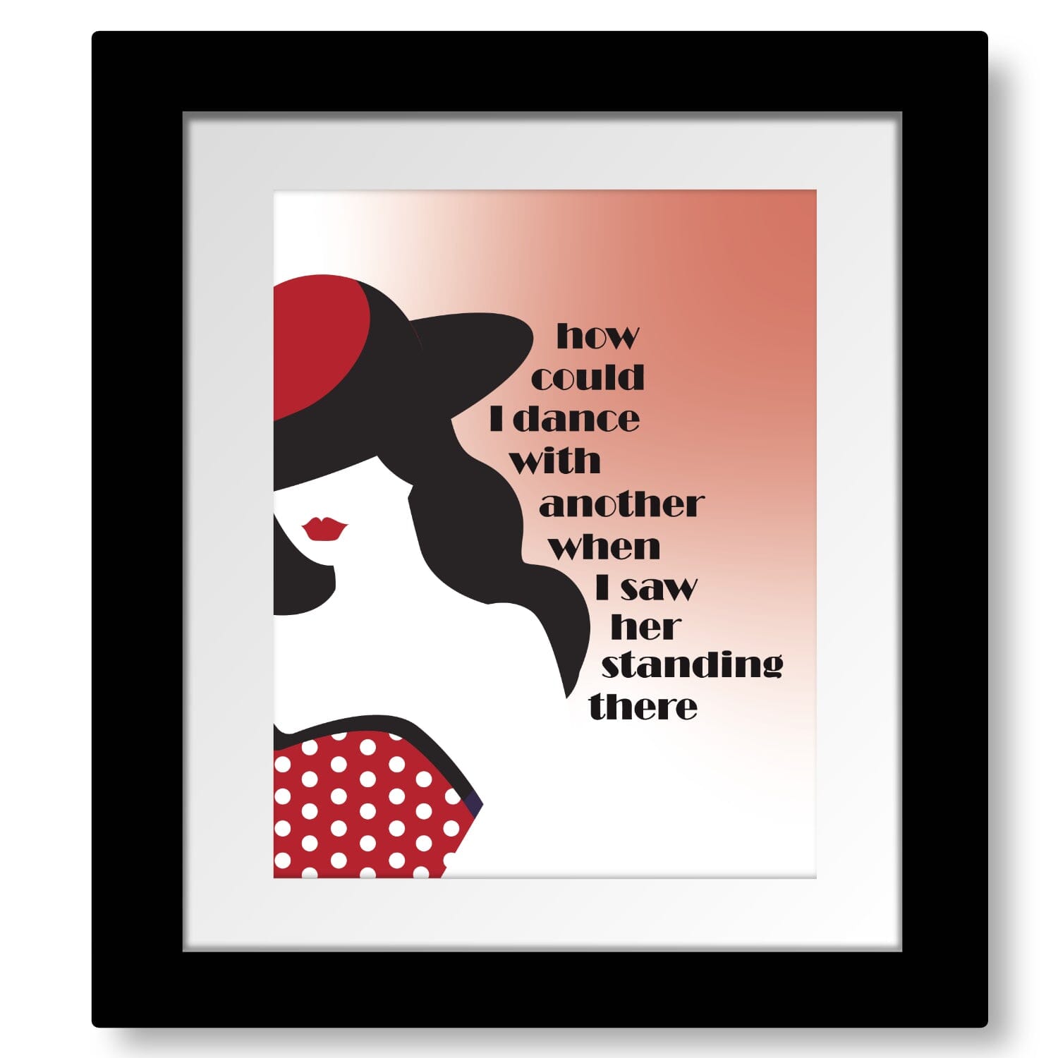 I Saw Her Standing There by the Beatles - Song Lyrics Print Song Lyrics Art Song Lyrics Art 8x10 Matted and Framed Print 