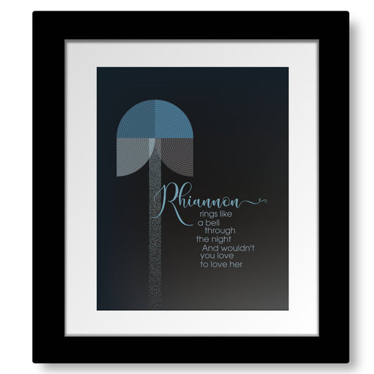 Rhiannon by Fleetwood Mac - Song Lyrics Rock Music Print Song Lyrics Art Song Lyrics Art 8x10 Matted and Framed Print 