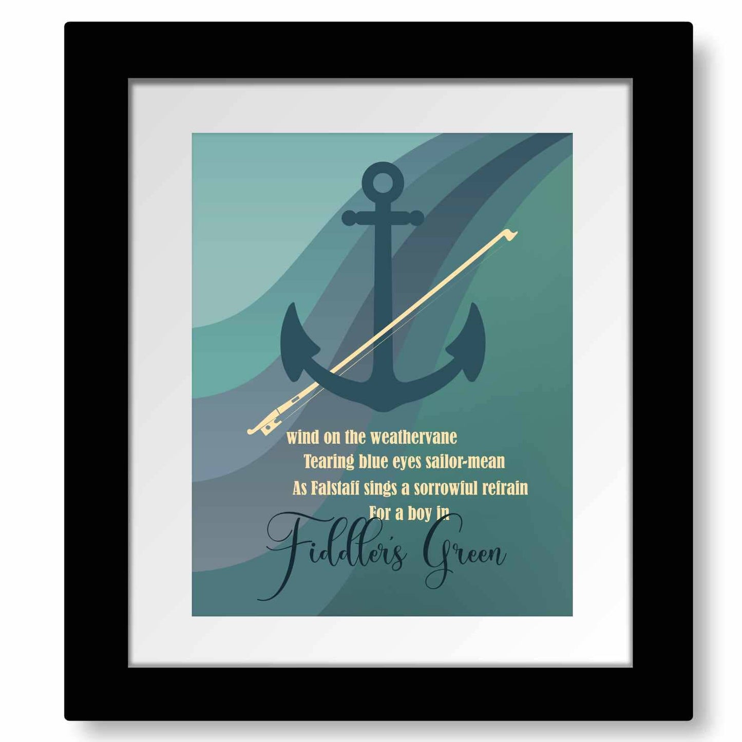 Fiddlers Green by Tragically Hip - Song Lyric Music Wall Art Song Lyrics Art Song Lyrics Art 8x10 Matted and Framed Print 