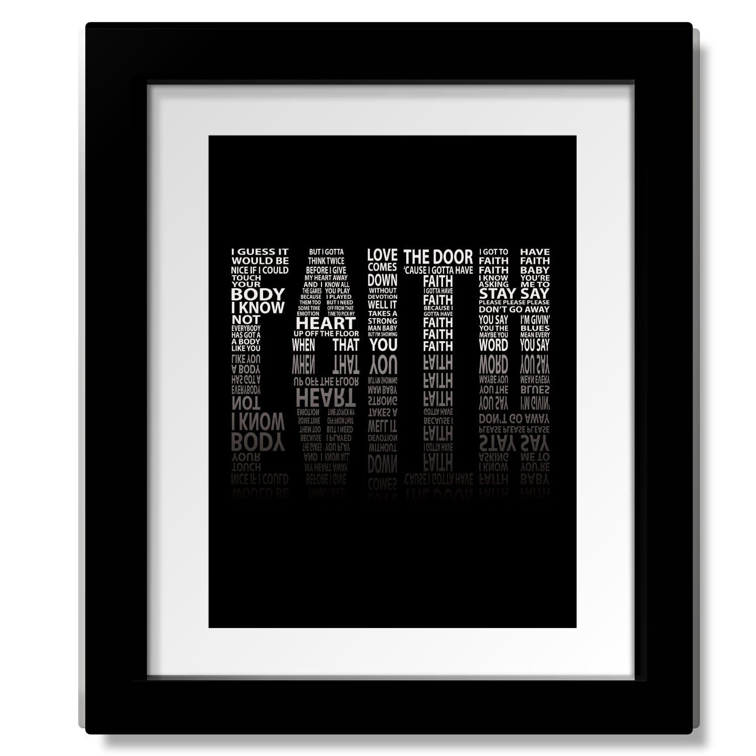 Faith by George Michael - 80s Song Lyric Art Poster Print Song Lyrics Art Song Lyrics Art 8x10 Matted and Framed Print 
